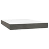 Stella Homewares Box Spring Bed with Mattress&LED Dark Grey 137x187 cm Double Size Velvet