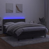 Stella Homewares Box Spring Bed with Mattress&LED Dark Grey 153x203 cm Queen Size Velvet