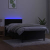 Stella Homewares Box Spring Bed with Mattress&LED Black 106x203 cm King Single Size Velvet