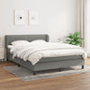 Stella Homewares Box Spring Bed with Mattress Dark Grey 137x187 cm Double Size Fabric