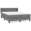 Stella Homewares Box Spring Bed with Mattress Dark Grey 137x187 cm Double Size Fabric