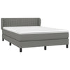 Stella Homewares Box Spring Bed with Mattress Dark Grey 153x203 cm Queen Size Fabric