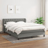 Stella Homewares Box Spring Bed with Mattress Dark Grey 153x203 cm Queen Size Fabric