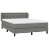 Stella Homewares Box Spring Bed with Mattress Dark Grey 153x203 cm Queen Size Fabric