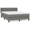 Stella Homewares Box Spring Bed with Mattress Dark Grey 153x203 cm Queen Size Fabric