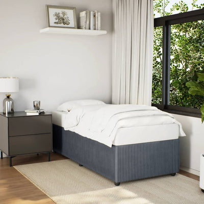 Stella Homewares Bed Frame without Mattress Dark Grey 90x190 cm Velvet