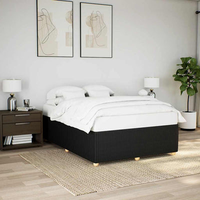 Stella Homewares Bed Frame without Mattress Black Queen Fabric