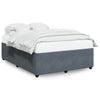 Stella Homewares Bed Frame without Mattress Dark Grey Double Velvet