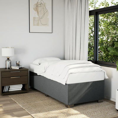 Stella Homewares Box Spring Bed with Mattress Dark Grey King Single Fabric