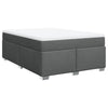 Stella Homewares Box Spring Bed with Mattress Light Grey Queen Fabric