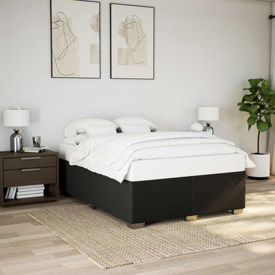 Stella Homewares Box Spring Bed with Mattress Dark Grey Queen Fabric