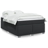 Stella Homewares Box Spring Bed with Mattress Black Double Faux Leather