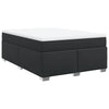 Stella Homewares Box Spring Bed with Mattress Black Double Faux Leather