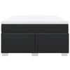 Stella Homewares Box Spring Bed with Mattress Black Double Faux Leather