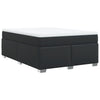 Stella Homewares Box Spring Bed with Mattress Black Double Faux Leather