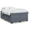 Stella Homewares Box Spring Bed with Mattress Dark Grey Double Velvet