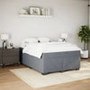 Stella Homewares Box Spring Bed with Mattress Dark Grey Double Velvet