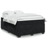 Stella Homewares Box Spring Bed with Mattress Black Double Velvet