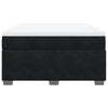 Stella Homewares Box Spring Bed with Mattress Black Double Velvet