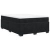 Stella Homewares Box Spring Bed with Mattress Black Double Velvet