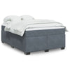 Stella Homewares Box Spring Bed with Mattress Dark Grey Queen Velvet