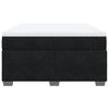 Stella Homewares Box Spring Bed with Mattress Black Queen Velvet