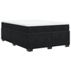 Stella Homewares Box Spring Bed with Mattress Black Queen Velvet