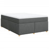 Stella Homewares Box Spring Bed with Mattress Dark Grey Double Fabric