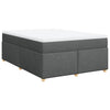 Stella Homewares Box Spring Bed with Mattress Light Grey Queen Fabric