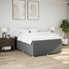 Stella Homewares Box Spring Bed with Mattress Light Grey Queen Fabric