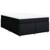 Stella Homewares Box Spring Bed with Mattress Black Queen Fabric