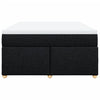 Stella Homewares Box Spring Bed with Mattress Black Queen Fabric