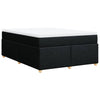 Stella Homewares Box Spring Bed with Mattress Black Queen Fabric