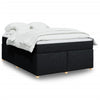 Stella Homewares Box Spring Bed with Mattress Black Queen Fabric