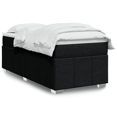 Stella Homewares Box Spring Bed with Mattress Black King Single Fabric