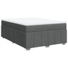 Stella Homewares Box Spring Bed with Mattress Dark Grey Queen Size Fabric