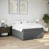 Stella Homewares Box Spring Bed with Mattress Dark Grey Queen Size Fabric