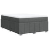 Stella Homewares Box Spring Bed with Mattress Dark Grey Queen Size Fabric