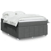 Stella Homewares Box Spring Bed with Mattress Dark Grey Queen Size Fabric