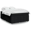 Stella Homewares Box Spring Bed with Mattress Black Queen Size Fabric