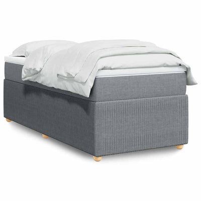 Stella Homewares Box Spring Bed with Mattress Dark Grey King Single Fabric