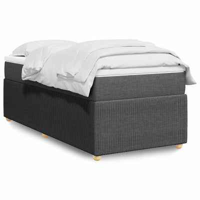 Stella Homewares Box Spring Bed with Mattress Black King Single Fabric