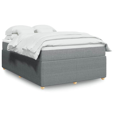 Stella Homewares Box Spring Bed with Mattress Dark Grey Double Fabric