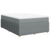 Stella Homewares Box Spring Bed with Mattress Dark Grey Queen Fabric