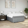 Stella Homewares Box Spring Bed with Mattress Dark Grey Queen Fabric