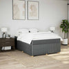 Stella Homewares Box Spring Bed with Mattress Black Queen Fabric