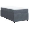 Stella Homewares Box Spring Bed with Mattress Dark Grey King Single Velvet