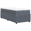 Stella Homewares Box Spring Bed with Mattress Dark Grey King Single Velvet