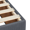 Stella Homewares Box Spring Bed with Mattress Dark Grey King Single Velvet