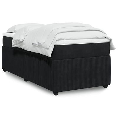 Stella Homewares Box Spring Bed with Mattress Black King Single Velvet
